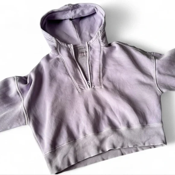 Abercrombie & Fitch Half Zip Lavender Hoodie - Picture 5 of 9